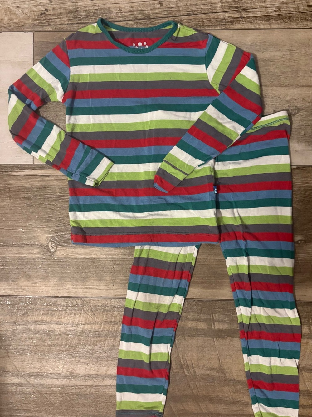 KICKEE PANTS Multicolor Striped Ling Sleeve/Pants PJ Set,